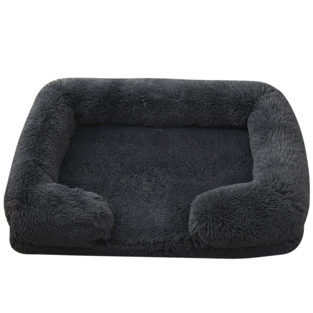 Plush Round Pet Bed Warm Comfortable Winter Sleeping Mat