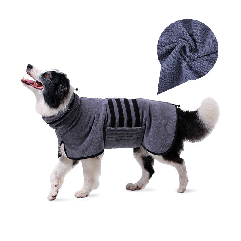 Pet Bathrobe Water Absorbent Grooming Drying Adjustable Pet Towel Accessories