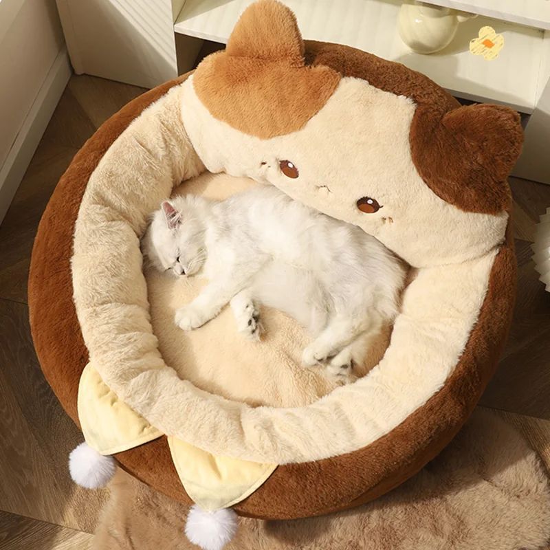 Round Sofa Bed Cushion Warm Mattress for Pets
