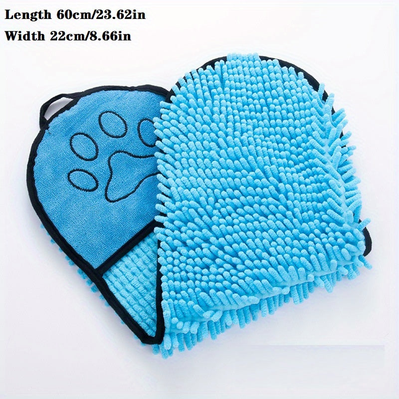 Absorbent Microfiber Pet Drying Towel With Hand Pockets For Pet Care