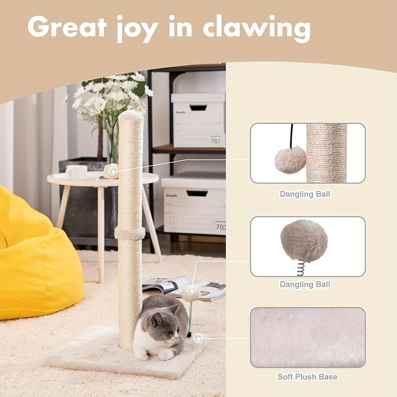 Pet Vertical Sisal Climbing Scratch Post Tree Furniture