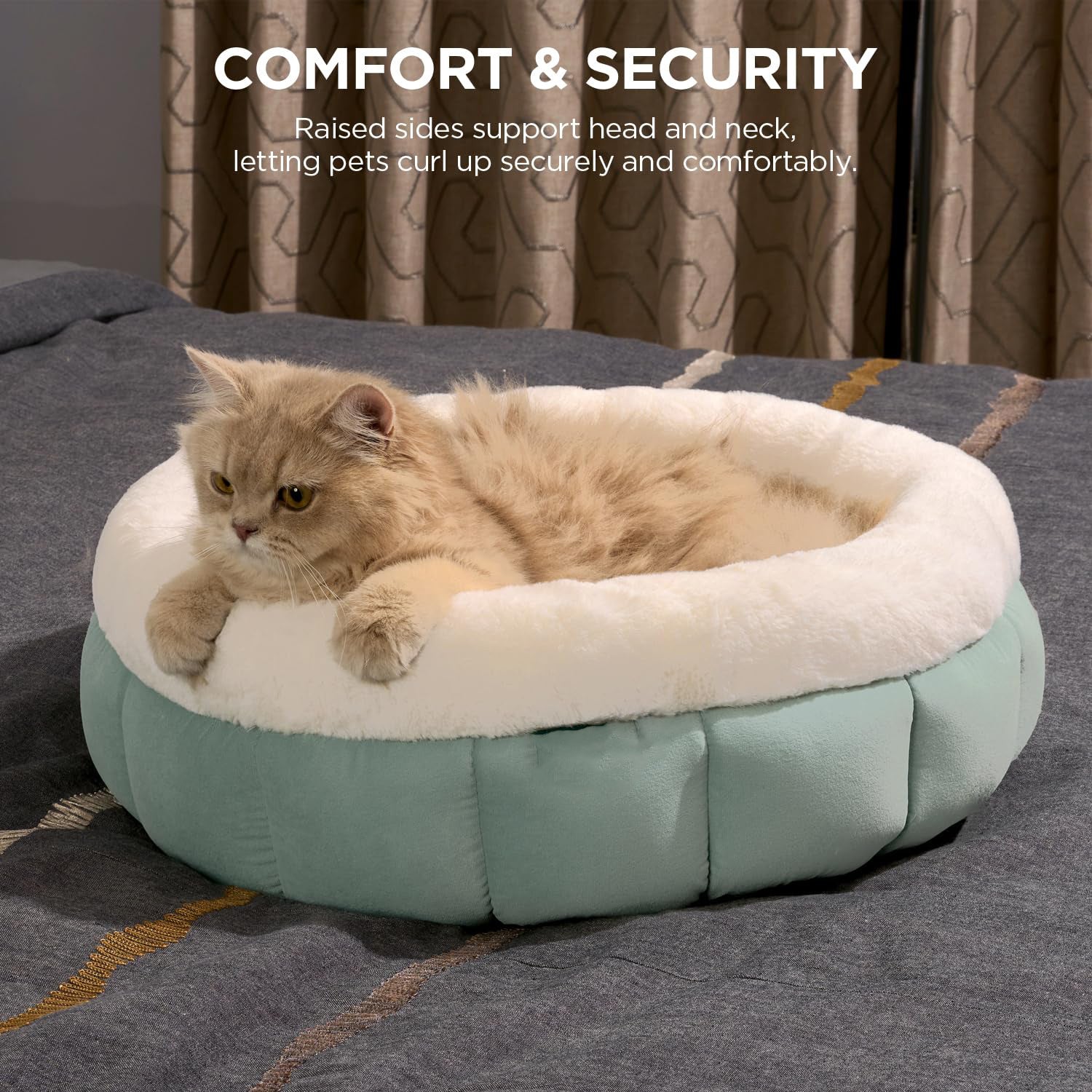 Round Donut Bed Washable Comfortable Pet Bed for Small Pets