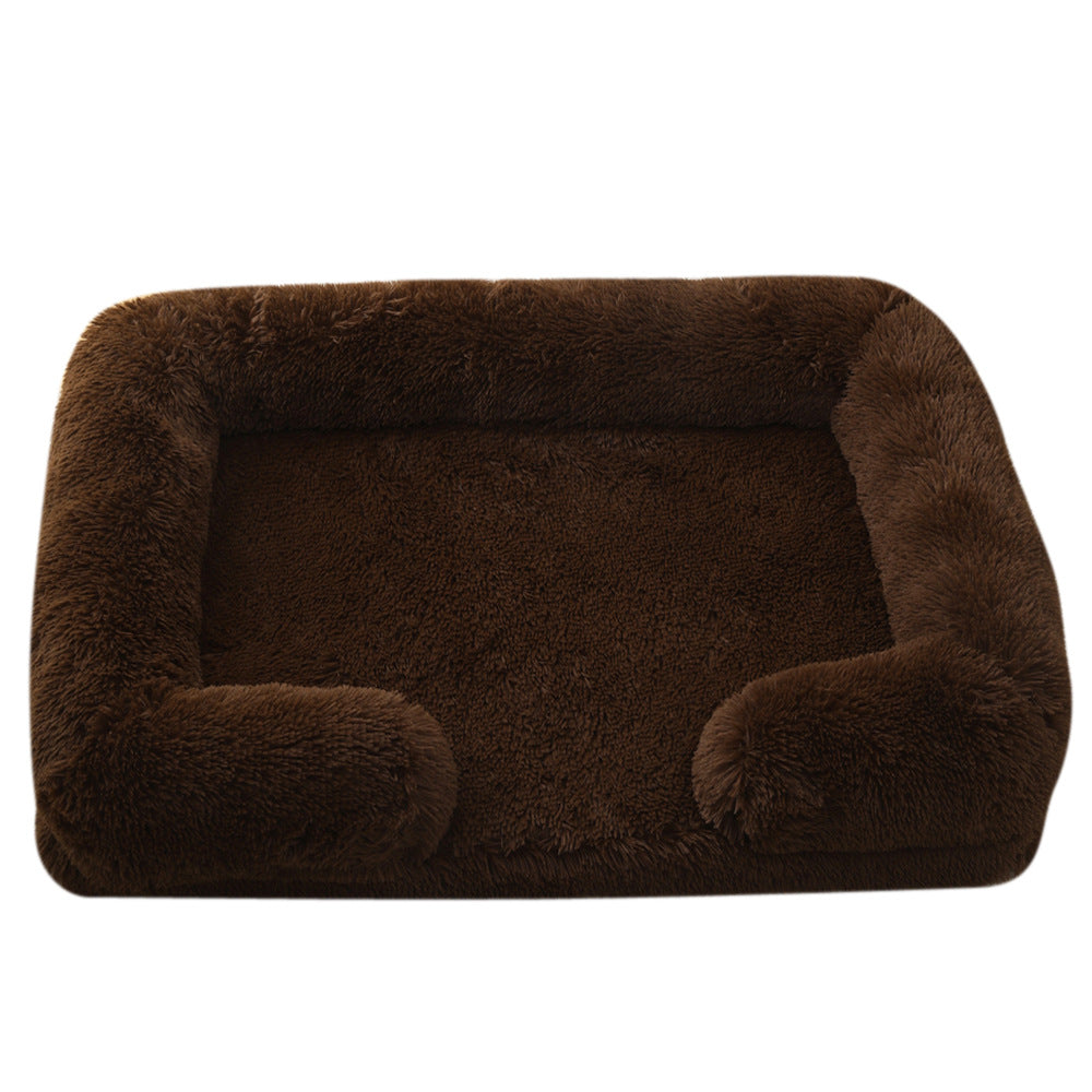 Plush Round Pet Bed Warm Comfortable Winter Sleeping Mat