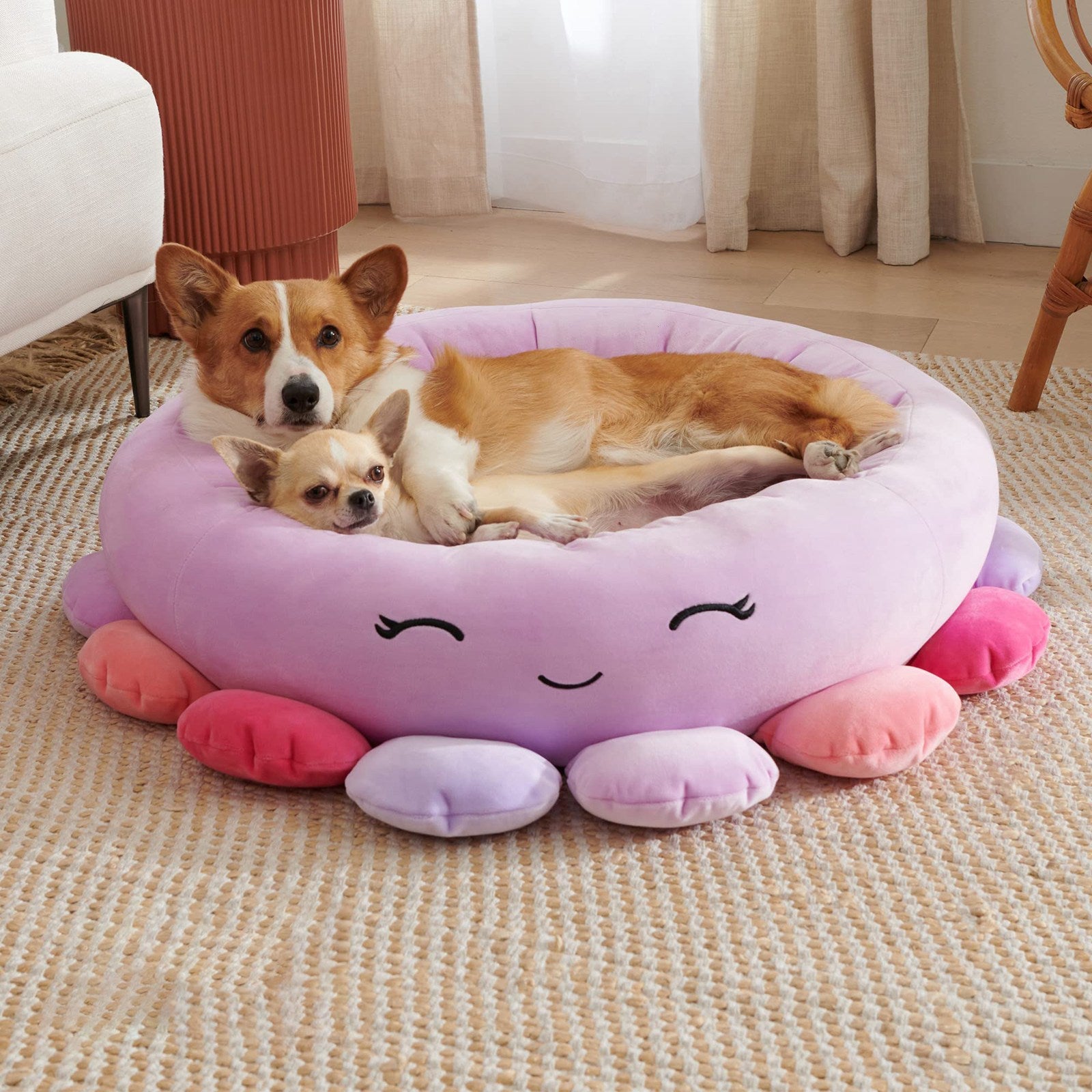 Super Soft Plush Pet Bed with Animal and Fruit Design