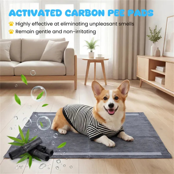 150 Pack Activated Carbon Pet Training Pads Odor Control Extra Large 35.5x24 Inches