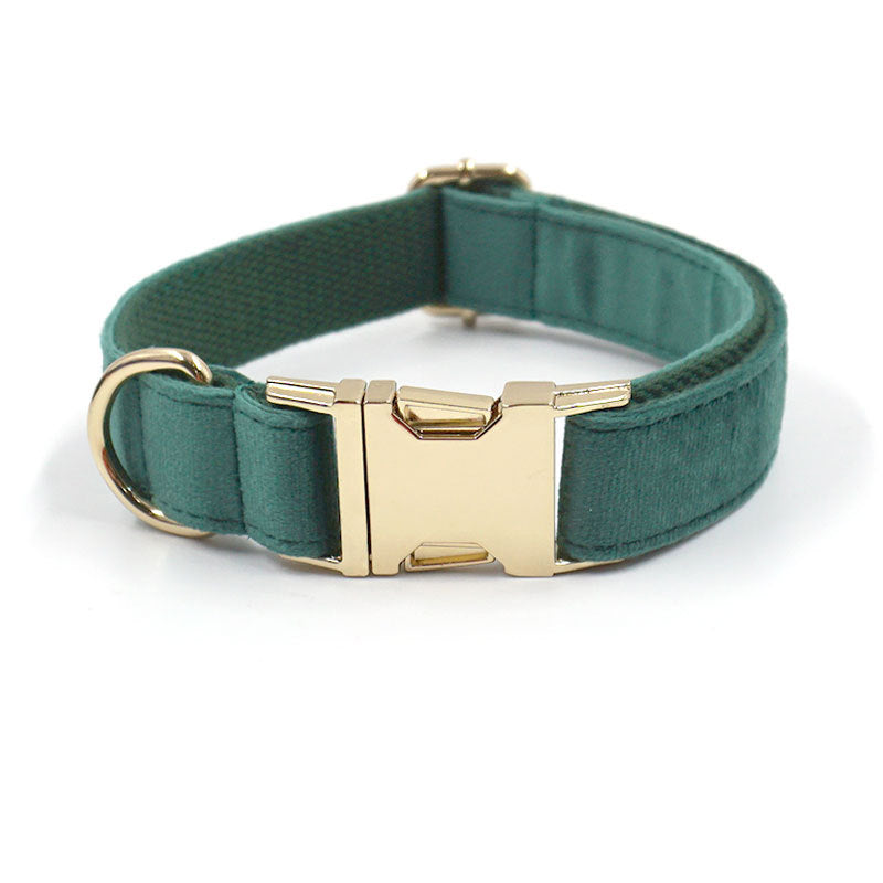 Pet Green Velvet Collar Leash Accessories